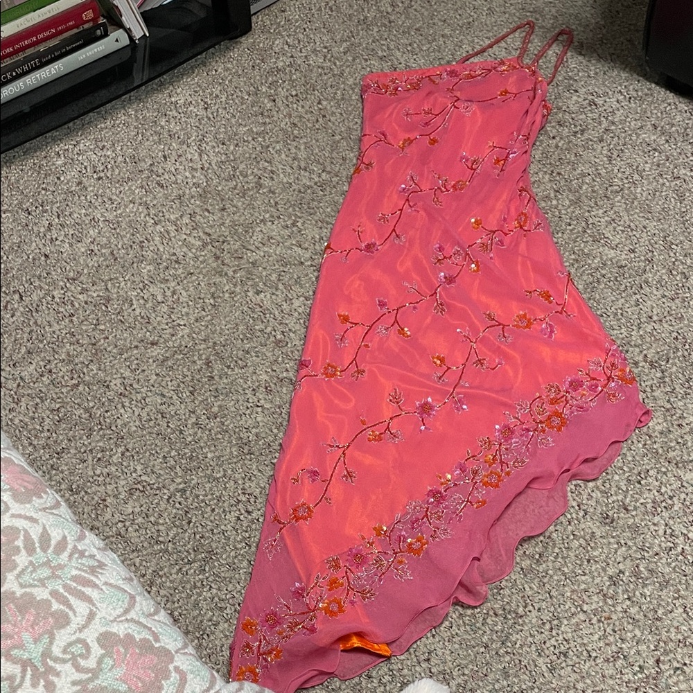100% silk Scala Pink Asymmetrical Dress